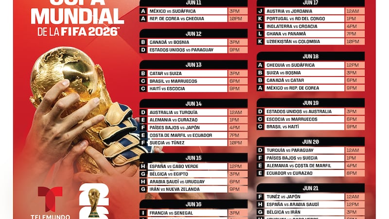 Calendario de la Copa de Mundial de la FIFA 2026